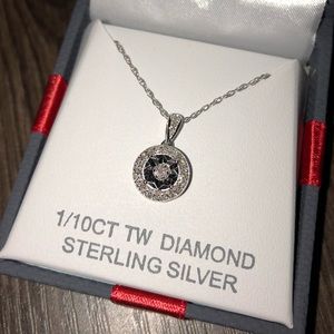 1/10 CTTW Diamond sterling got silver 18” pendant